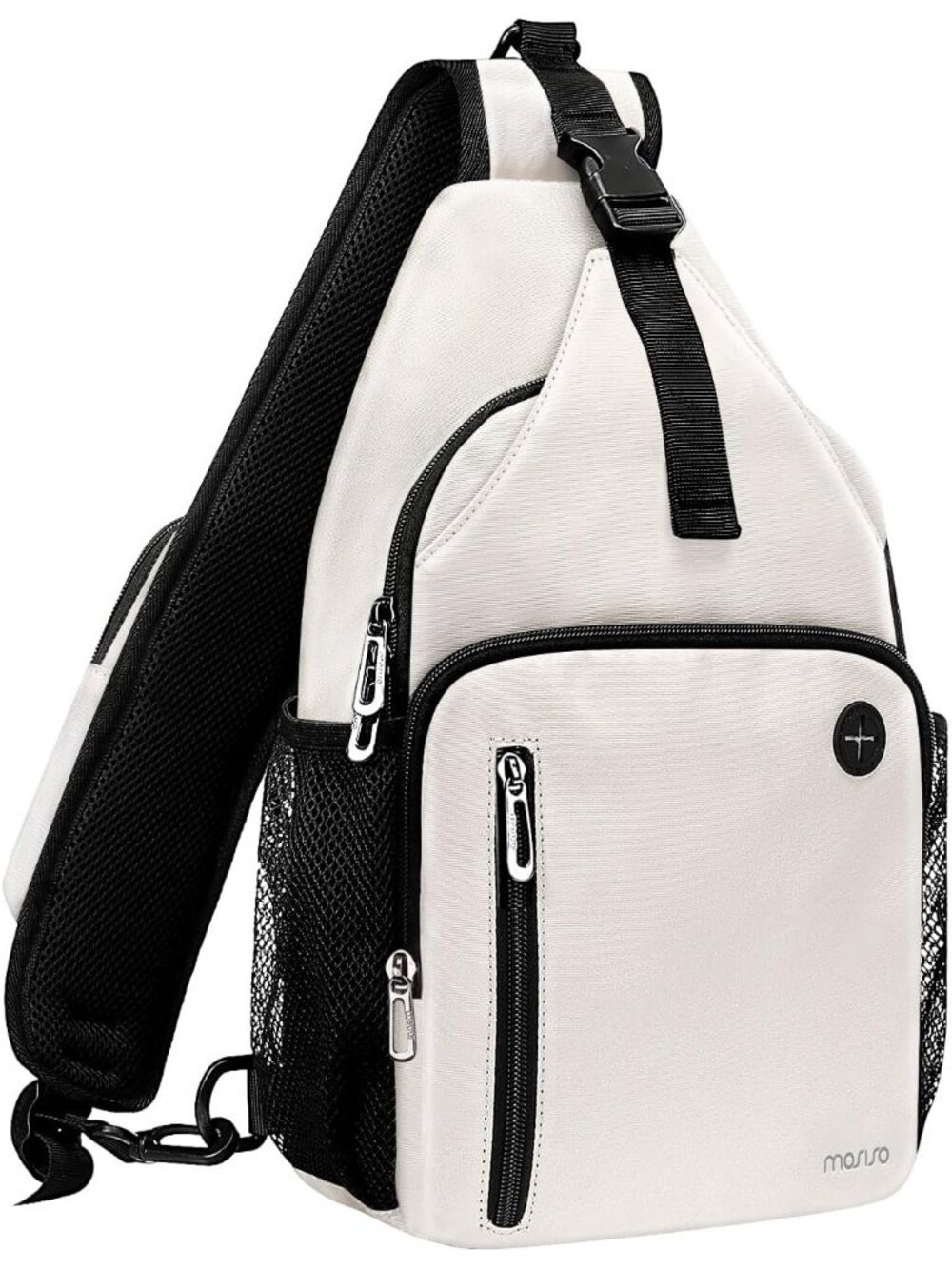 Women's Beige Sling Backpack Travel Hiking Daypack Crossbody Shoulder Bag
